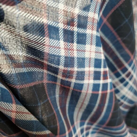 NWT Torrid Blue Black Windowpane Plaid Sheer Flowy Plus Size Kimono 4 4x 26 - Picture 5 of 5